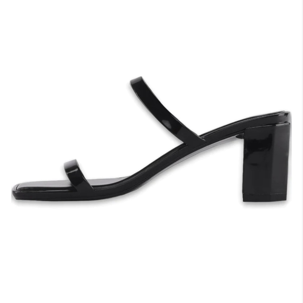 Jeffrey Campbell black jellie block heel sandals.